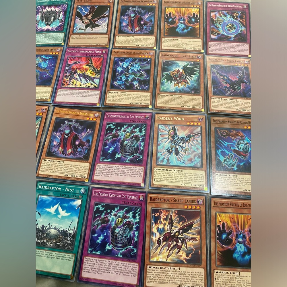 Yugioh raid raptor phantom knight deck with full extra deck & tokens